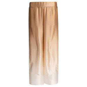 SLEEP NO MORE Satin Wide-Leg Pajama Pants Women Beige